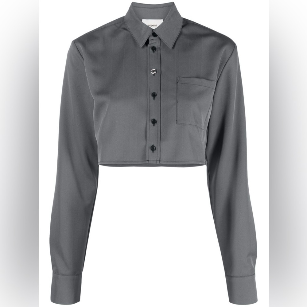 🩶 COPERNI CROPPED SHIRT IN GREY BLACK. Size 36. Brand new with tags.